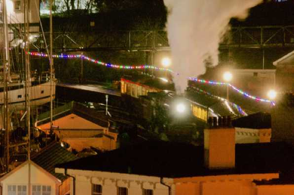 18 February 2020 - 20-08-43 
Dartmouth Steam Railway's new loco the Omaha has a night out. An evening charity trip for Rowcroft Hospice I understand.
#LocoOmaha #DartmouthSteamRailway